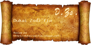 Dukai Zsófia névjegykártya
